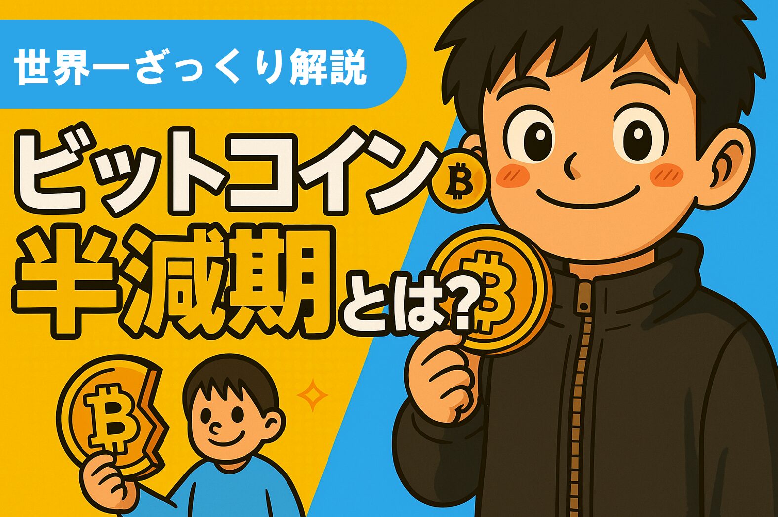 ビットコインの半減期を解説する記事のアイキャッチ画像|4年周期の仕組みと価格への影響
