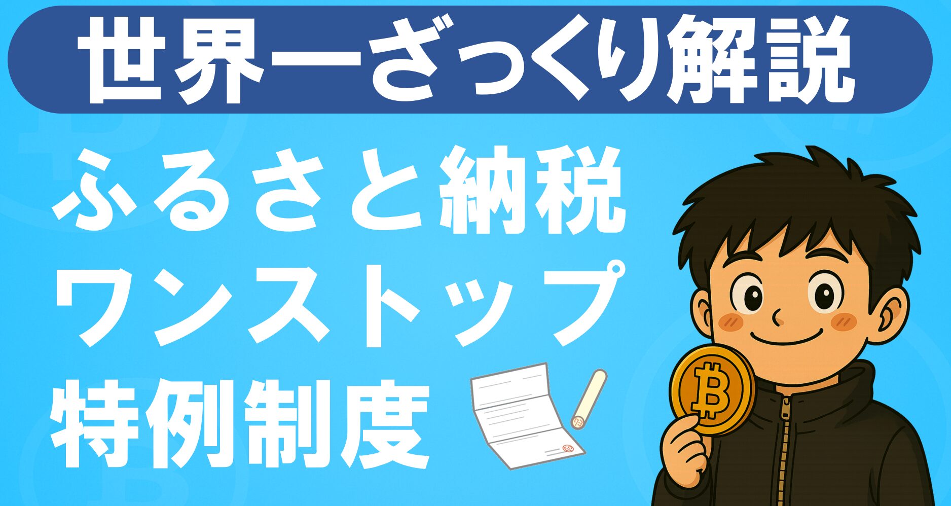 ワンストップ特例制度を解説するイラスト付きブログ用アイキャッチ画像